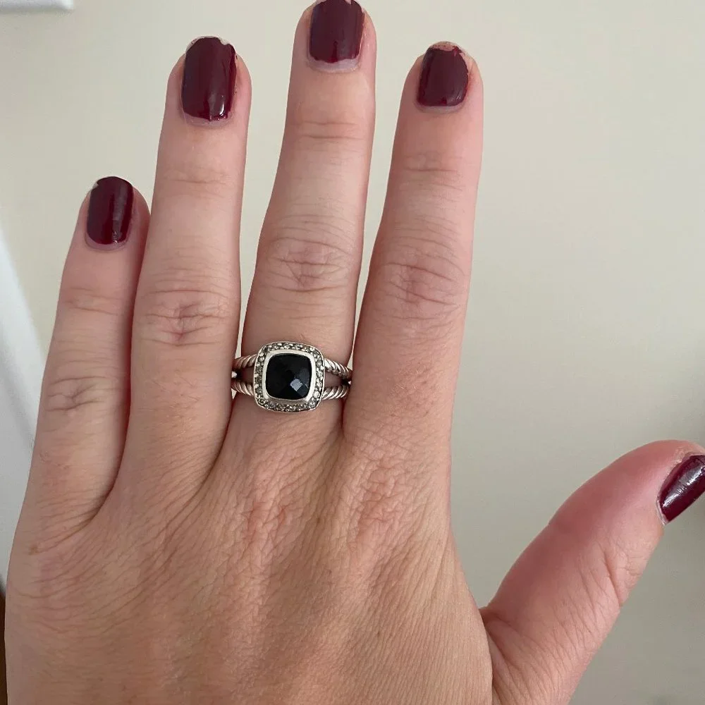 David Yurman Size 6 Petite Albion Ring in Onyx1 - Picture 1 of 3